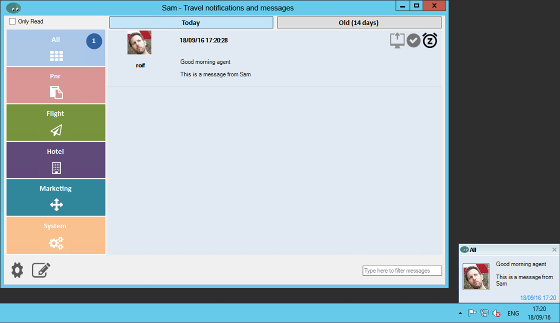 Travel agent notifications and alerts system